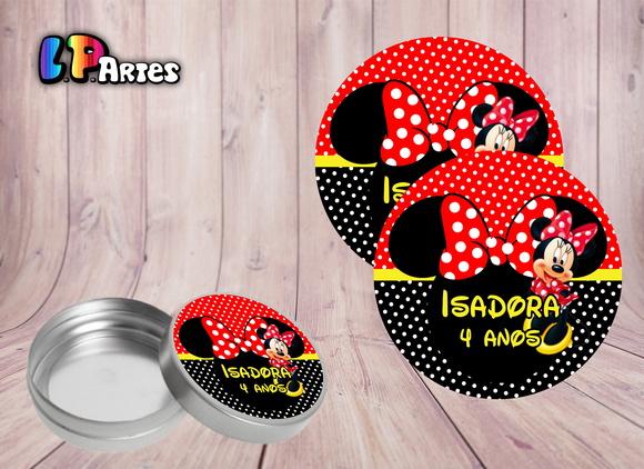Adesivo Rótulo Minnie Vermelha