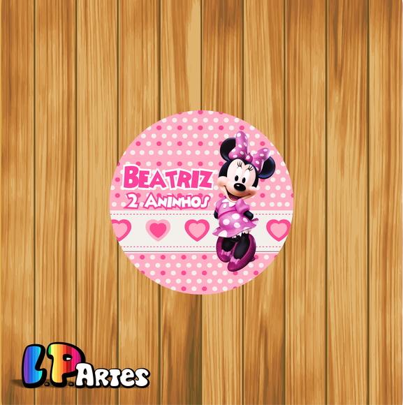Adesivo Rótulo Minnie Rosa