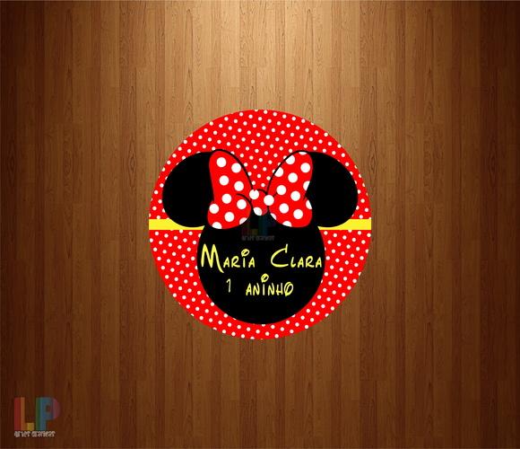 Adesivo Rótulo Minnie Vermelha
