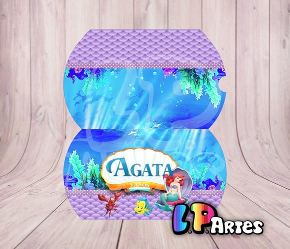 Caixa Almofada Personalizada - Pequena Sereia - Ariel