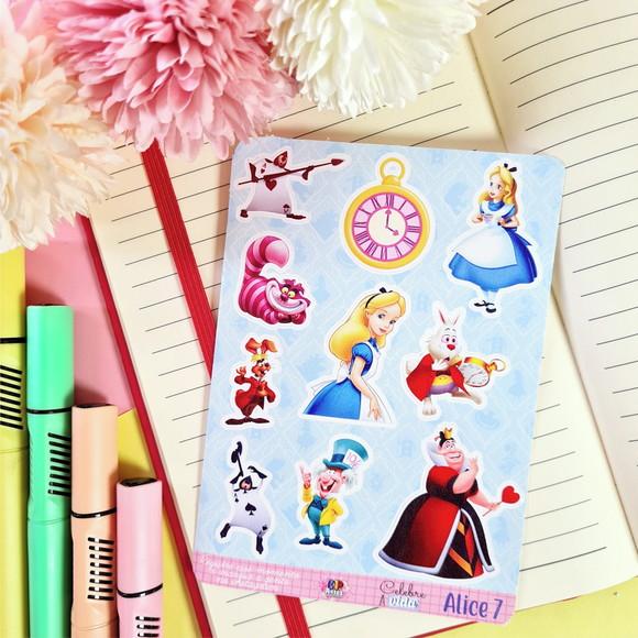 Cartela de Adesivos - Alice no País das Maravilhas