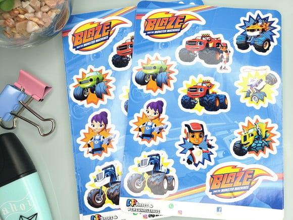Cartela de Adesivos - Blaze And The Monster Machines