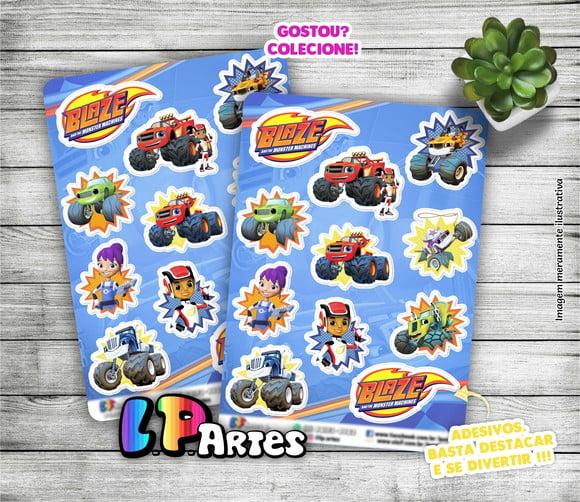 Cartela de Adesivos - Blaze And The Monster Machines