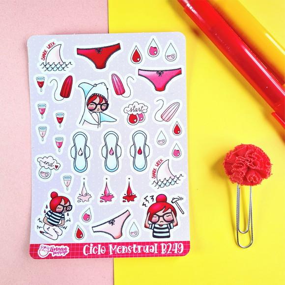 Cartela de Adesivos - Ciclo Menstrual
