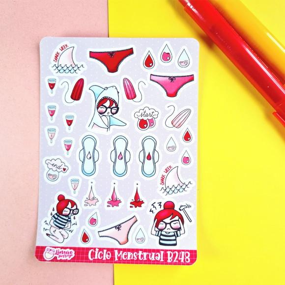 Cartela de Adesivos - Ciclo Menstrual