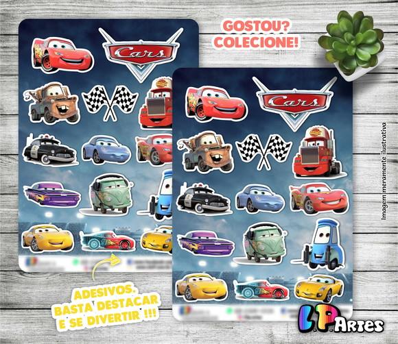 Cartela de Adesivos - Carros o Filme
