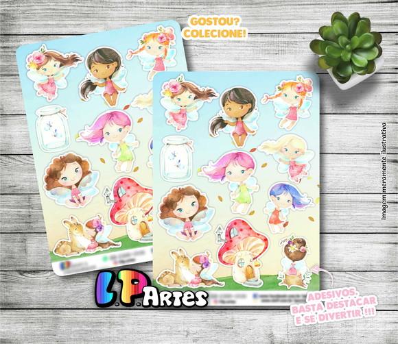 Cartela de Adesivos - Fadinhas Cute