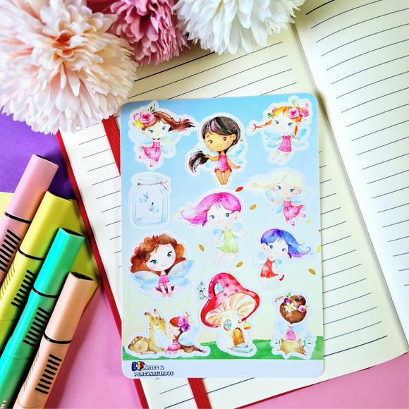 Cartela de Adesivos - Fadinhas Cute