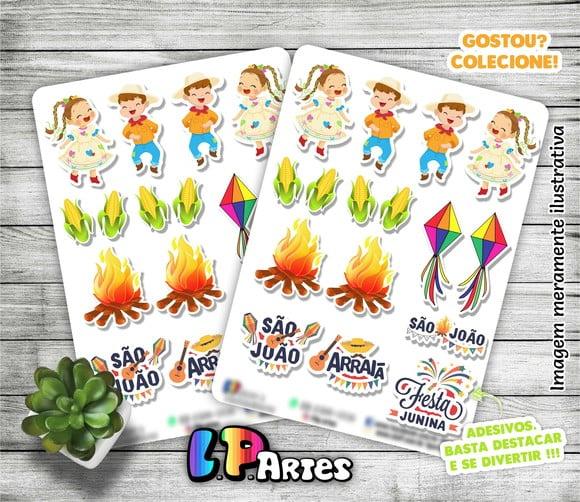 Cartela de Adesivos - Festa Junina
