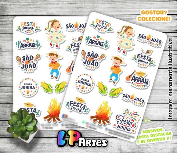 Cartela de Adesivos - Festa Junina 2 -são João