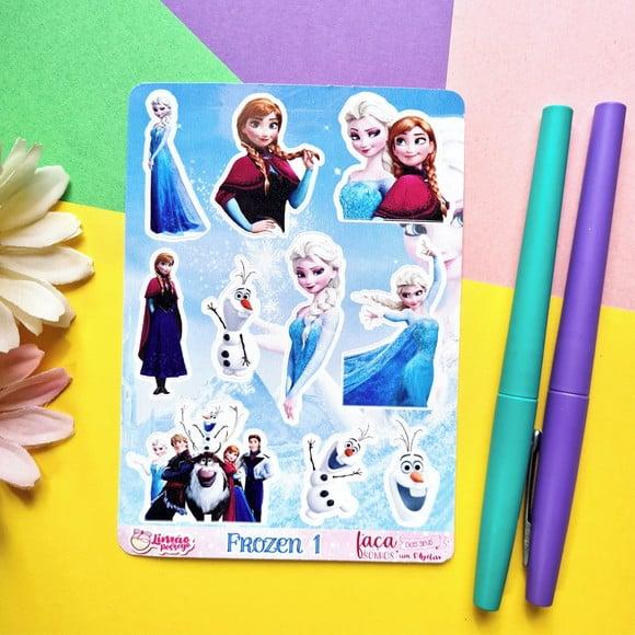Cartela de Adesivos - Frozen