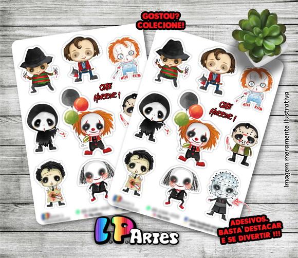 Cartela de Adesivos - Horror Cute 1
