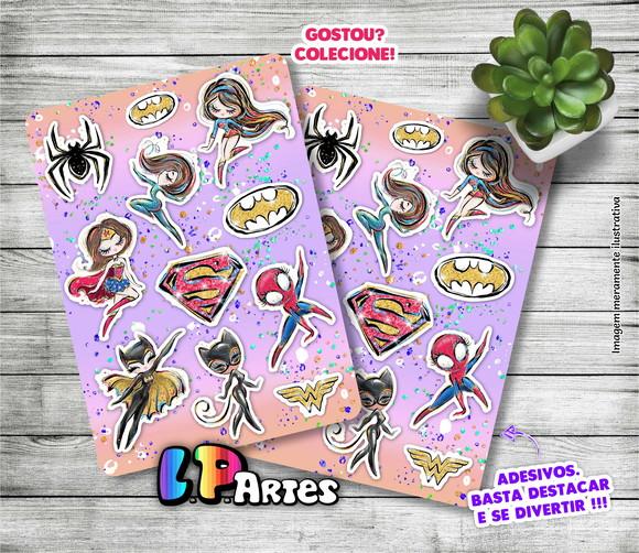 Cartela de Adesivos - Heroínas