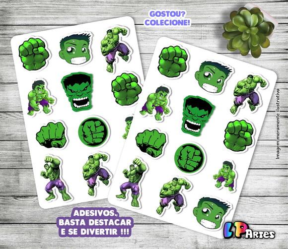 Cartela de Adesivos - Hulk
