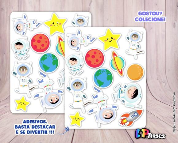 Cartela de Adesivos - Luna Astronauta