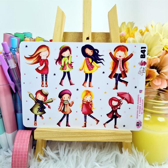 Cartela de Adesivos - Meninas