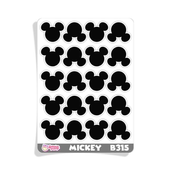 Cartela de Adesivos - Mickey Mouse Cabeças