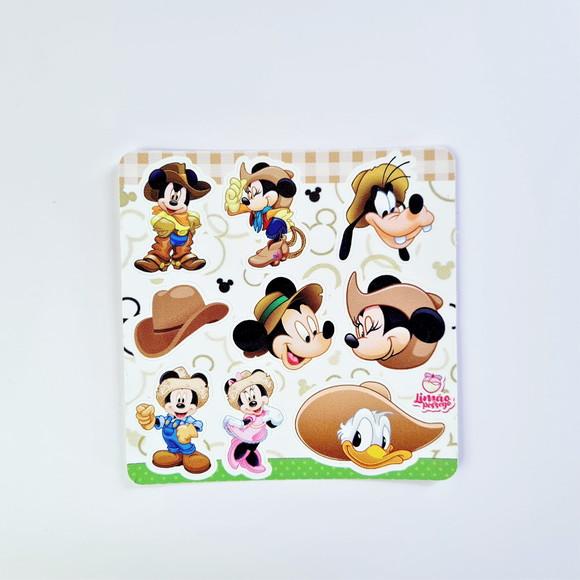 Cartela de Adesivos - Mickey e Minnie Fazendinha