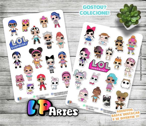 Cartela de Adesivos - Stickers - Lol Surprise Azul
