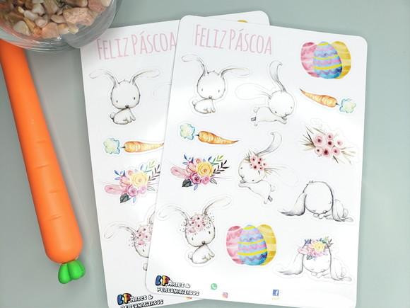 Cartela de Adesivos -feliz Páscoa 1