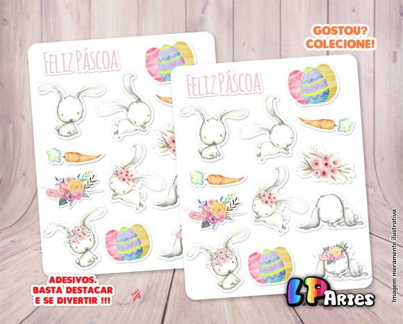 Cartela de Adesivos -feliz Páscoa 1