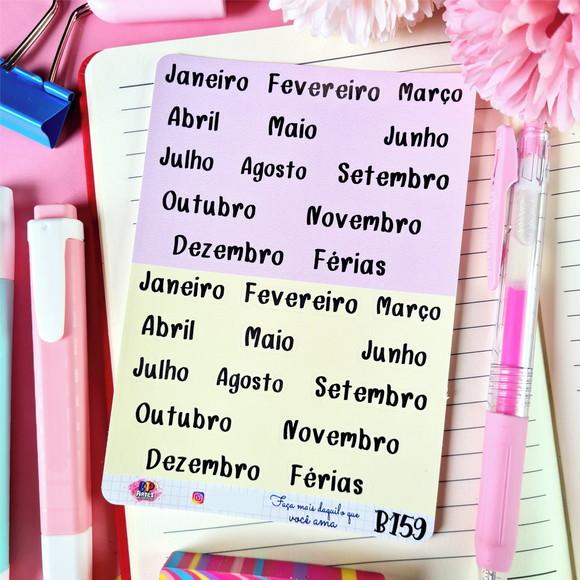 Cartela de Adesivos em Vinil - Meses do Ano