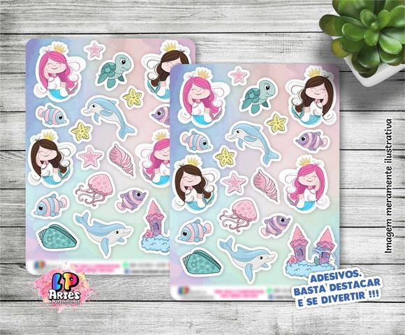 Cartela De Adesivos Em Vinil - Sereias 3