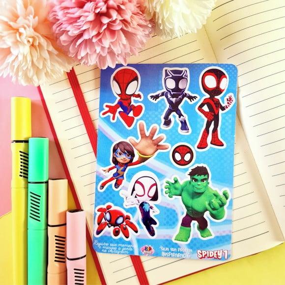 Cartela de Adesivos em Vinil - Spidey e Seus Amigos