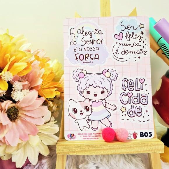 Cartela de Adesivos Transparente - Devocionais B05