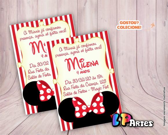 Convite Digital - Minnie Vermelha