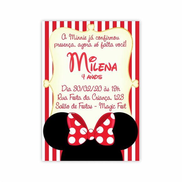 Convite Digital - Minnie Vermelha