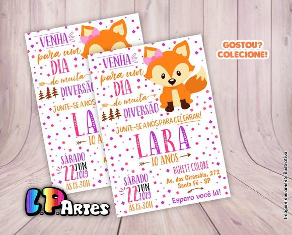 Convite Digital - Raposinha Rosa
