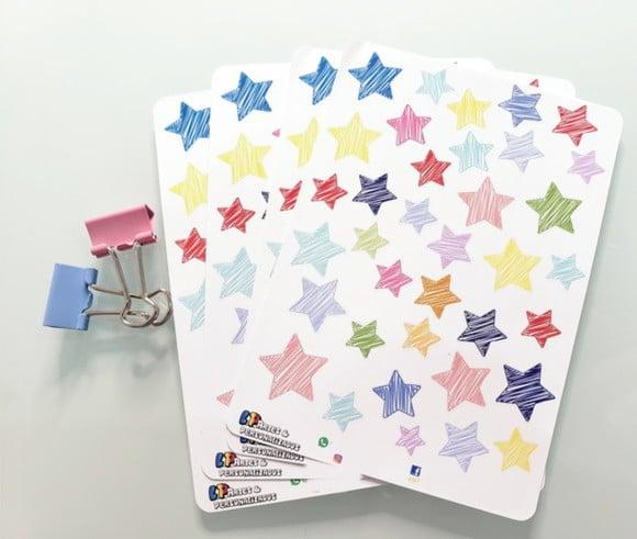 Estrelinhas Cartela de Adesivos