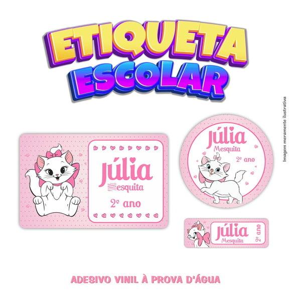 Etiqueta Escolar em Vinil - Gatinha Marie