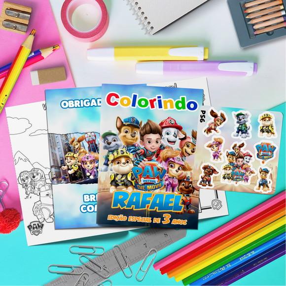 Kit de Colorir Livro + Adesivo Patrulha Canina