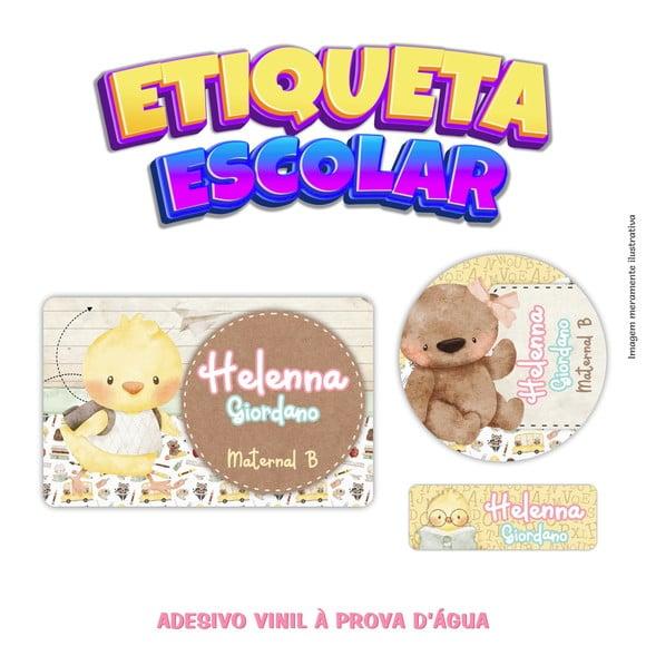 Kit Etiqueta Escolar em Vinil - Animais Baby Menina