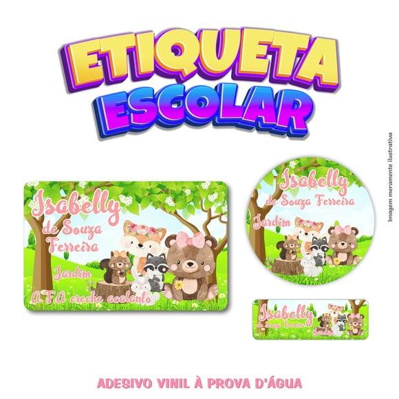 Kit Etiqueta Escolar em Vinil - Animais do Bosque