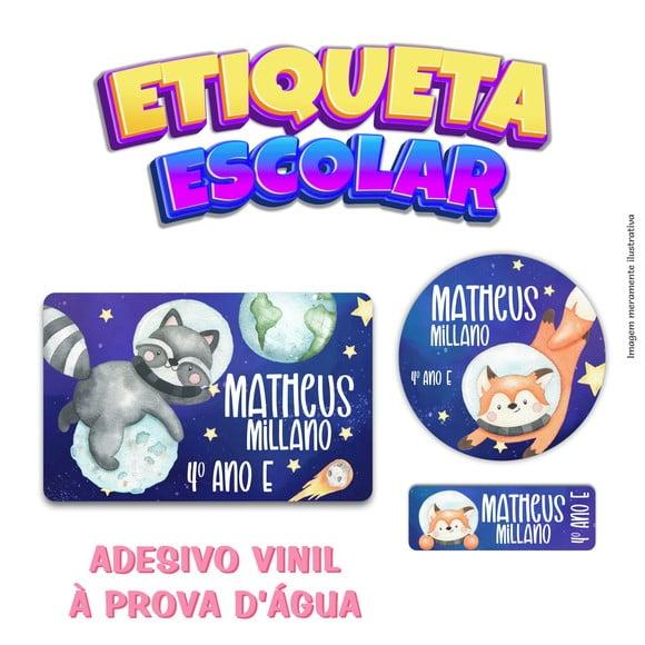 Kit Etiqueta Escolar em Vinil - Astronauta Animais