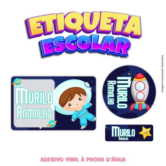 Kit Etiqueta Escolar em Vinil - Astronauta