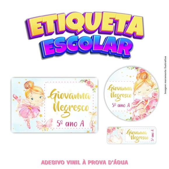 Kit Etiqueta Escolar em Vinil - Bailarina Loira