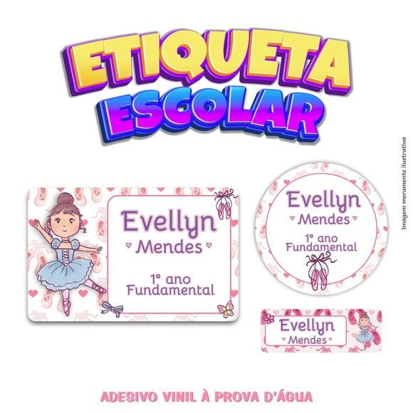 Kit Etiqueta Escolar em Vinil - Bailarina