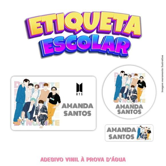 Kit Etiqueta Escolar em Vinil - Bts