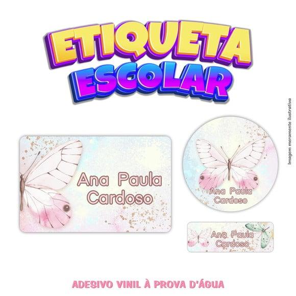 Kit Etiqueta Escolar em Vinil - Borboletas