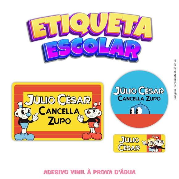 Kit Etiqueta Escolar em Vinil - Cuphead