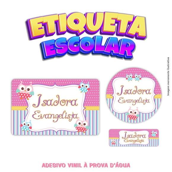 Kit Etiqueta Escolar em Vinil - Corujinhas