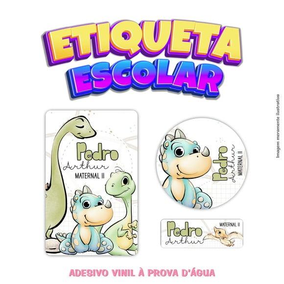 Kit Etiqueta Escolar em Vinil - Dinossauro Baby