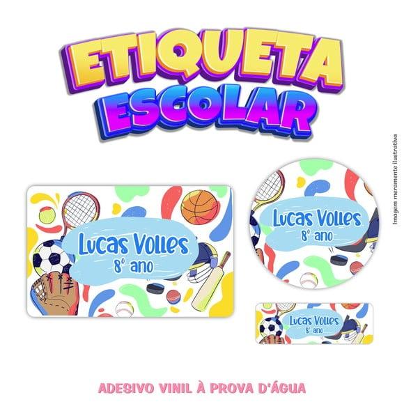 Kit Etiqueta Escolar em Vinil - Esportes