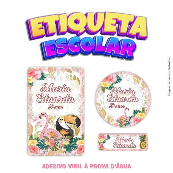 Kit Etiqueta Escolar em Vinil - Flamingo