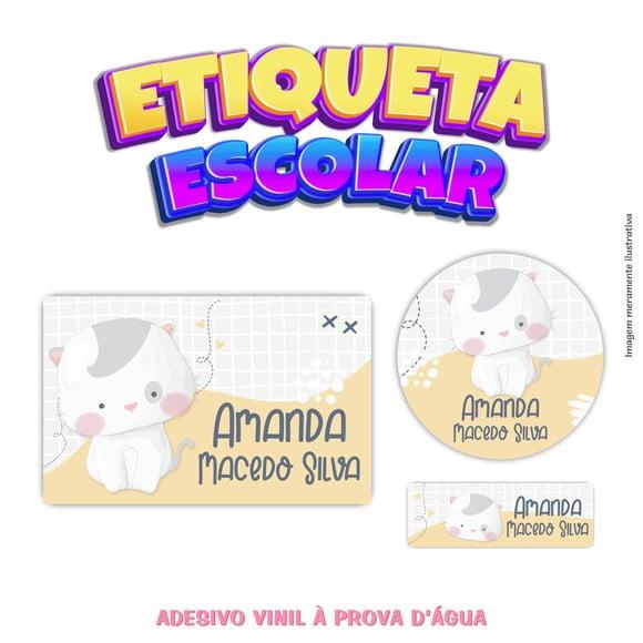 Kit Etiqueta Escolar em Vinil - Gatinho 2