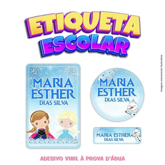 Kit Etiqueta Escolar em Vinil - Frozen Cute